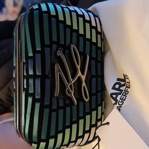 Karl Lagerfeld K Autograph Clutch w/ Detachable Chain Long Strap NWTs